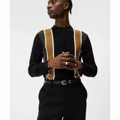 Heden Striped Knit Polo^J Lindeberg Best Sale
